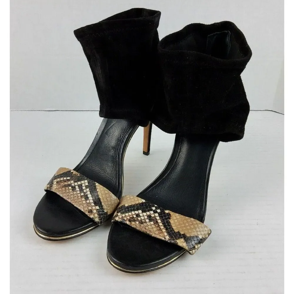 Coach Women's Jennifer Snake Print Band Ankle Heels Shoes Size 10B